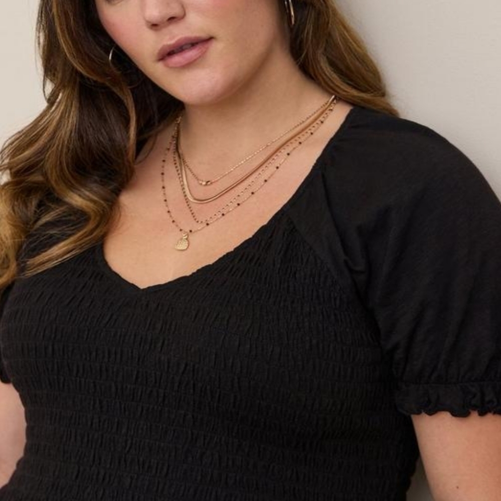 Torrid Black Babydoll Top size 4XL Smocked 4XL - Picture 5 of 11